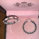 Juicy Couture Retro  Pam & Gela Silver Hardware Pink Leather Rope Style Earrings Photo 1