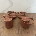 Loeffler Randall EUC  Mikel Bow Mid−Heel Sandals in Brown Raffia Size 10B / 40 Photo 5