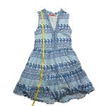 Oliphant Blue White cotton Chevron Tiered Ruffle Sleeveless SunDress S Photo 5