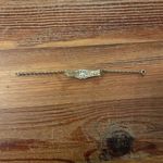 Vintage 12K Gold Filled Filigree Bar Rope Chain Bracelet with Center Diamond Photo 5