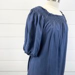 Superdry Womens US 8 Chambray Denim Off Shoulder Mini Dress Short Sleeve Boho Photo 2