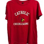Hanes CUA Catholic University of America Cardinals Cheerleading  Tee Shirt, Med Photo 0