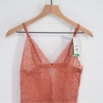 DKNY NEW Lace Mesh Teddy Romper Sheer Bodysuit S Pajamas Pink Women's L Photo 3