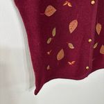 Classic Elements  Maroon Fall Leaves Embroidered 100% Wool Vest Size L Photo 4
