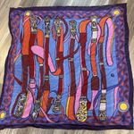 Gauderia Scarf 49" Square Silk HÉCTOR DEL CASTILLO Purple Pink‎ Photo 0