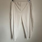 Eileen Fisher Cotton Hemp Tapered Chino Trouser Pant in White Sz 22 Plus Size Photo 1