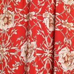 Lulus NWT Daily Daydream Rust Red Floral Print Puff Sleeve Midi Dress - Size L Photo 2