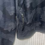 Yogalicious Women's black camo print long sleeve 1/4 zip pullover top. Photo 4