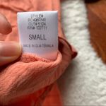 ⭐️ Peach Orange Long Sleeve Lace Inset V Neck Blouse Pink Photo 6