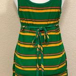 Urban Outfitters 90s Style Retro Tie Back Green Striped Tank Dress Photo 1