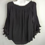 Muche Muchette Black Ruffle Sleeve Off The Shoulder Top OS Whimsigoth Witchy NWT Size undefined Photo 3