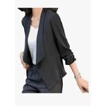 Black Asymmetric Blazer Solid Color Casual Thin Coat Suit Jacket SZ M #1592 Size M Photo 7