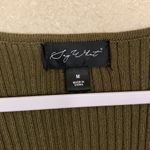 Say What? Say What Dark Green Ribbed Bodycon Dress With Faux Leather Trim Size M Photo 4