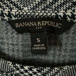 Banana Republic :Black/White plaid shorts sleeve- strips on shoulder-cotton-Top-S Photo 1