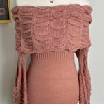 Arden B Dusty rose off the shoulder sweater dress balletcore cottagecore modern boho Photo 0