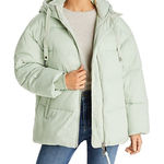 AQUA Hooded Puffer Coat Small Celadon Size Medium Photo 0