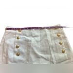 J.Crew J. Crew Women's White A-Line skort 8 Knee Length Gold Buttons Casual Photo 4