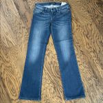 Guess Blue Straight Leg Jeans with Classic Medium Blue Denim and Full Length Photo 0