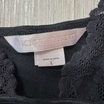 Victoria's Secret Y2K Black Satin Chemise with Lace Trim Photo 2