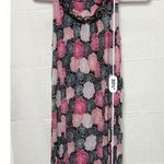Sleeveless Rayon Knit Night Gown Size Small White/pink Flowers Dress 0105 Blue Photo 3