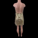 Lulus NWT  Force‎ of Fashion Gold Backless Sequin Mini Dress Size MEDIUM Photo 7