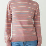 Edinburgh Woollen Mill Lambswool Striped Sweater Pink Blue Cream Size 38 Small Photo 0