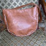 Raj Dark Caramel Tan Hobo Shoulder Strap Fringe Embroidery Beads Boho Hippie Bag Photo 1