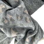 Jack & Missy Super Soft Soho Blanket Scarf Gray/Pink Leopard Pattern Wrap Gray Photo 1