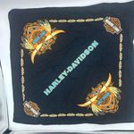Vintage Harley Davidson Black Bandana Handkerchief Indigenous Native Vibe Photo 1
