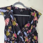 Paige  Katharina Silk Black & Floral Print Midi Dress Photo 2