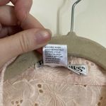 🌞WinterSilks Light Peach Silk Blend Eyelet Button Up Long Sleeve Blouse #O Orange Size L Photo 4