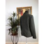 Larry Levine  Blazer Womens Size 10 Gray Black Herringbone Lined Career Jacket Photo 2