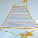 Striped Crochet Halter Crop Top‎ Size M NWT Yellow Size M Photo 7