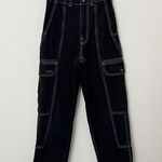 BDG [] Urban Outfitters Black Blaine High Rise Relaxed Skate Cargo Jeans Size 24 Photo 0