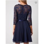 SWING Cocktail fit & flare short short sleeved dress navy lace 6 Blue Photo 4