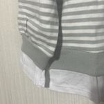 Nordstrom Cali Be Gray New Sweatshirt Striped Layered Oversized Medium Photo 2