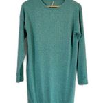 Color Thread Bodycon Green Small Teal Sweater Mini Dress Long sleeve 90s Photo 0