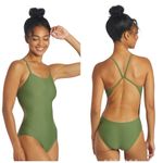 SPORTI Micro Back One Piece Swimsuit Olive Green Size XL 38 NWT Lycra Swimwear Photo 2