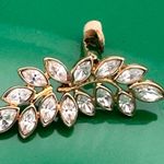 KENNETH JAY LANE MARQUISE CRYSTAL RHINESTONE LEAF DANGLE CLIP Photo 5
