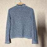 J. McLaughlin  Women’s Simone Sweater Cardigan Knit Frayed Preppy In Blue M Photo 6