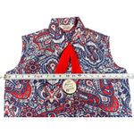VTG 60s Woolworth Primstyle Blouse NWT Red White Blue Paisley Made in Japan M Size M Photo 8