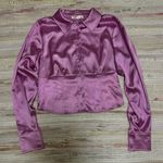 Satin Button Up Top Purple Size XS Photo 0