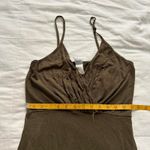 Y2K paper tag vintage khaki green Brown asymmetrical mini dress fringe detail Size M Photo 6