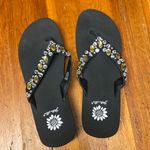 Yellow Box -  Black Valencia Sandals with Gem Accents Photo 0