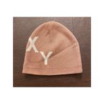 Roxy  Knit Beanie Hat Brown Tan Logo Slouchy Winter Ski Snowboard Pink White Photo 2