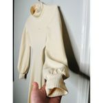 We Wore What  Women's Ivory White Middle Cutout Mock Neck Sweater Dress Size Small Photo 5