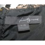 Twenty One Floral Ladies Little Black Dress Size L Stretch Back Zipper Nude Lace Photo 7