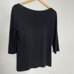Eileen Fisher  Stretch Silk Jersey Round Neck Top Black Size M Long Sleeve Tee Photo 1