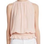 Ramy Brook  Sleeveless Lauren High Neck Blouse, Light Pink Blush, Sz Extra Small Photo 0