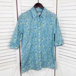 Saks 5th Avenue Real Clothes Saks‎ Fifth Ave Paisley Button Up Shirt Green Blue 4 Photo 6